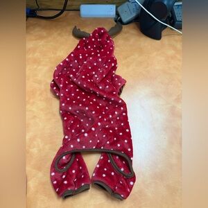 Red Polka Dot Reindeer Dog Pajamas